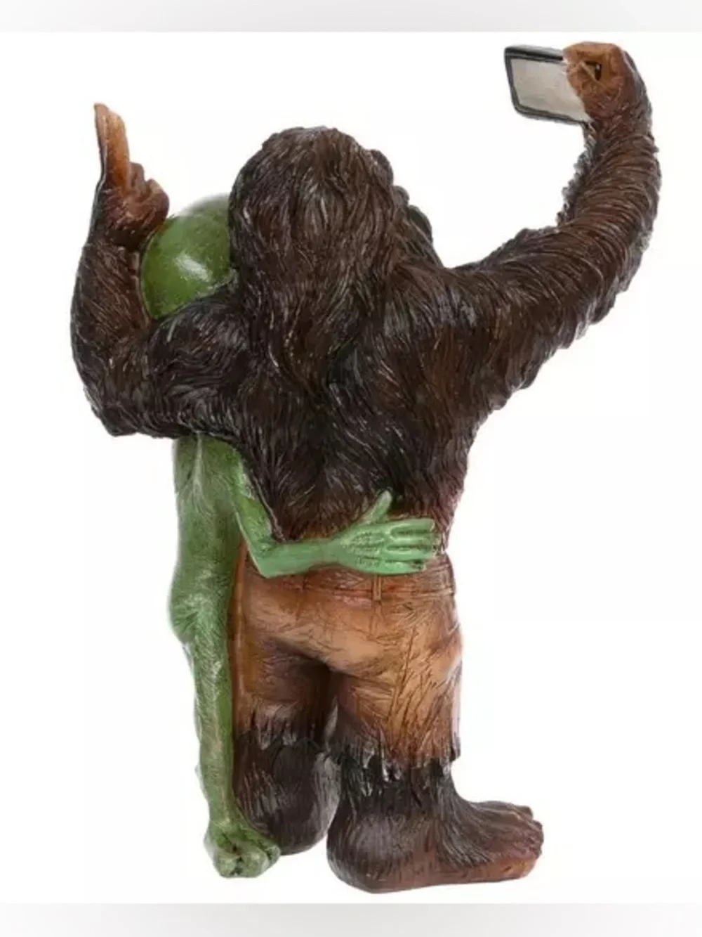 Bigfoot & Alien Taking A Selfie Figurine